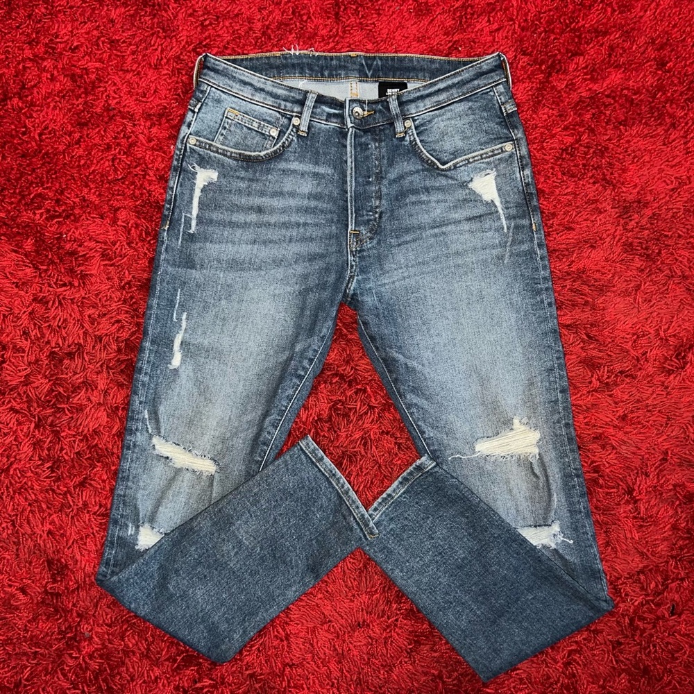 Distressed Blue Skinny Fit Jeans